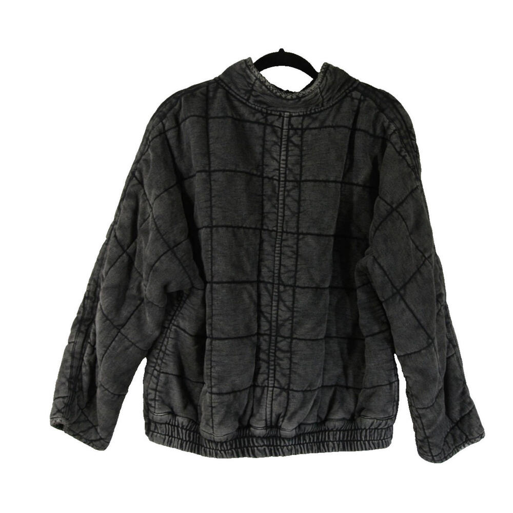 NEW, Free people Dolman Quilted Knit Jacket in Black Sz M #C4778 - Picture 4 of 7